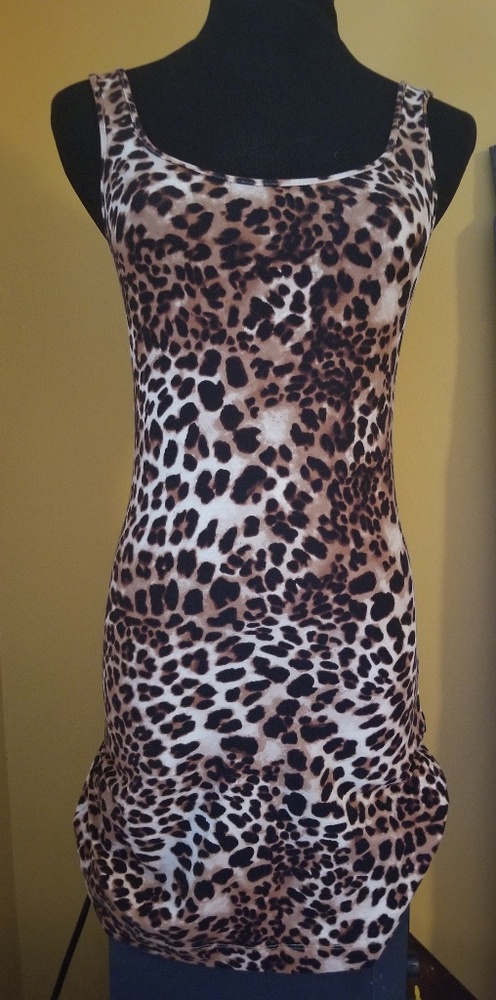H&M Cheetah Print Sleeveless Dress Ladies sz small
